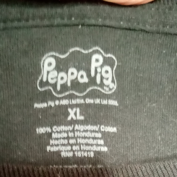 Urban Outfitters Black Peppa Pig Long Sleeve Tee Shirt Size XL - Picture 2 of 3